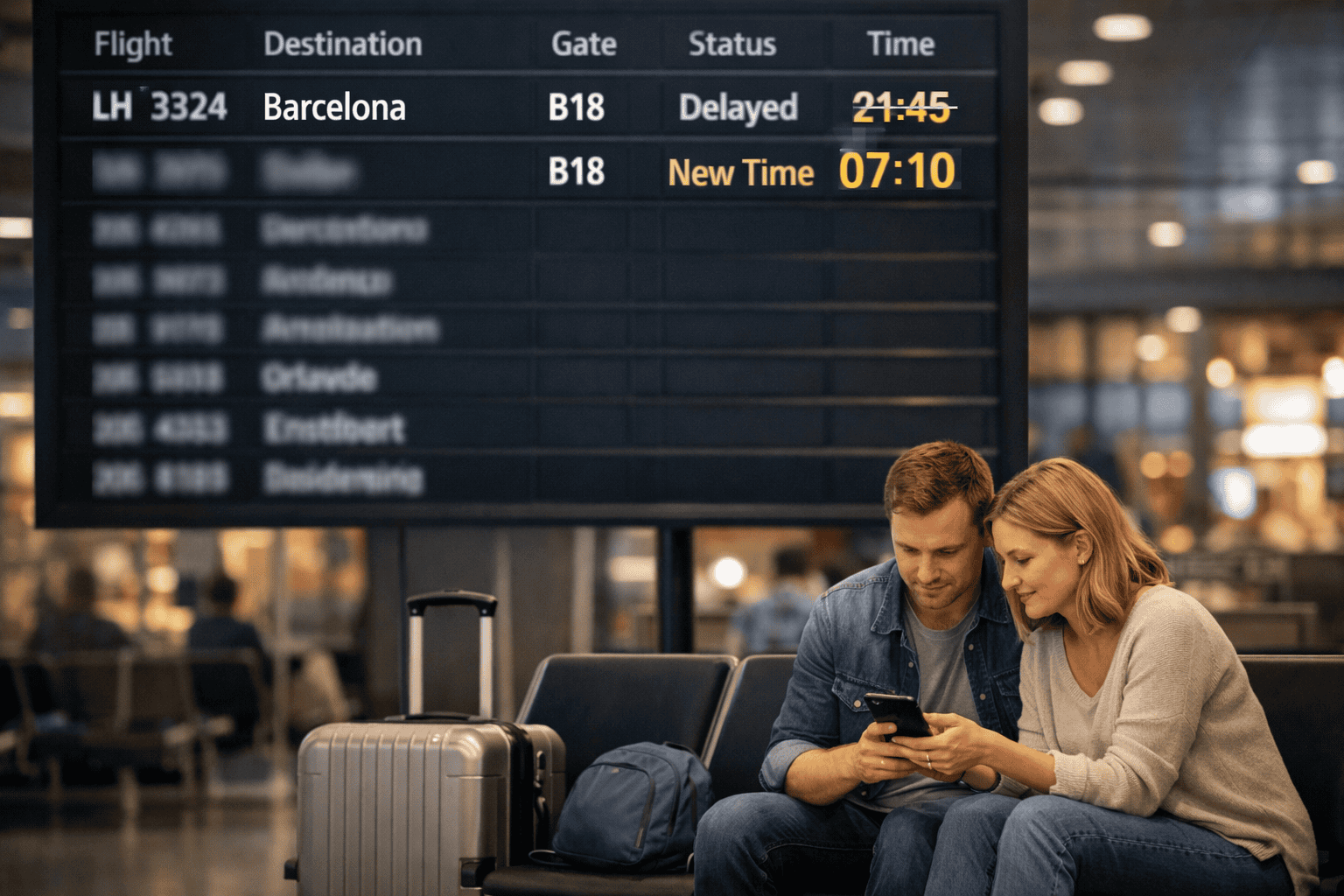 Nachtflug auf den nächsten Tag verschoben